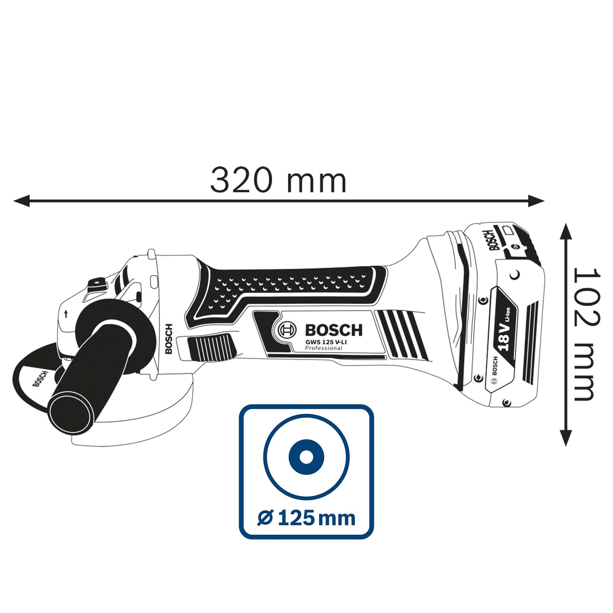 Meuleuse Bosch GWS 18-125 V-LI