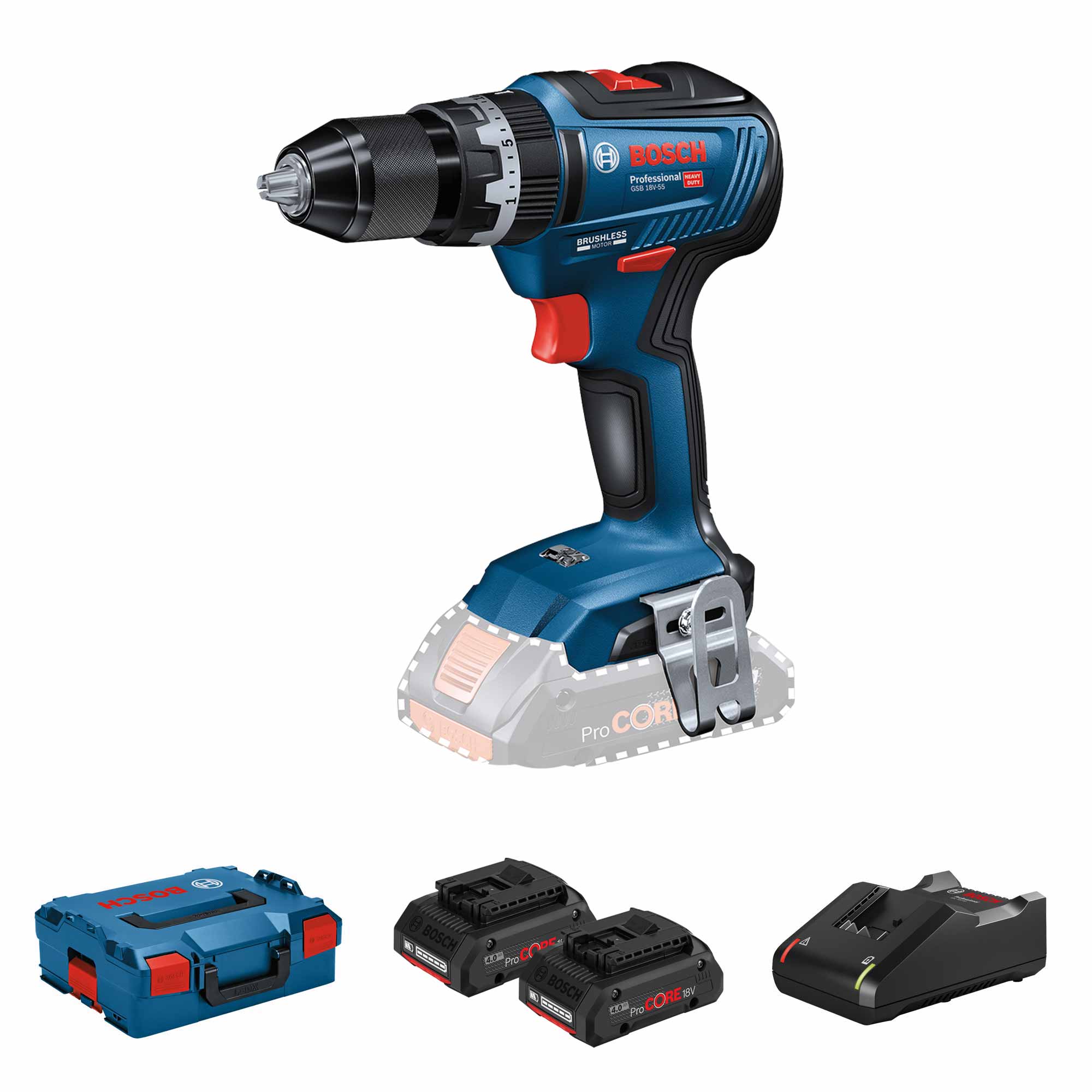 Perceuse Bosch GSB 18V-55 4Ah ProCORE