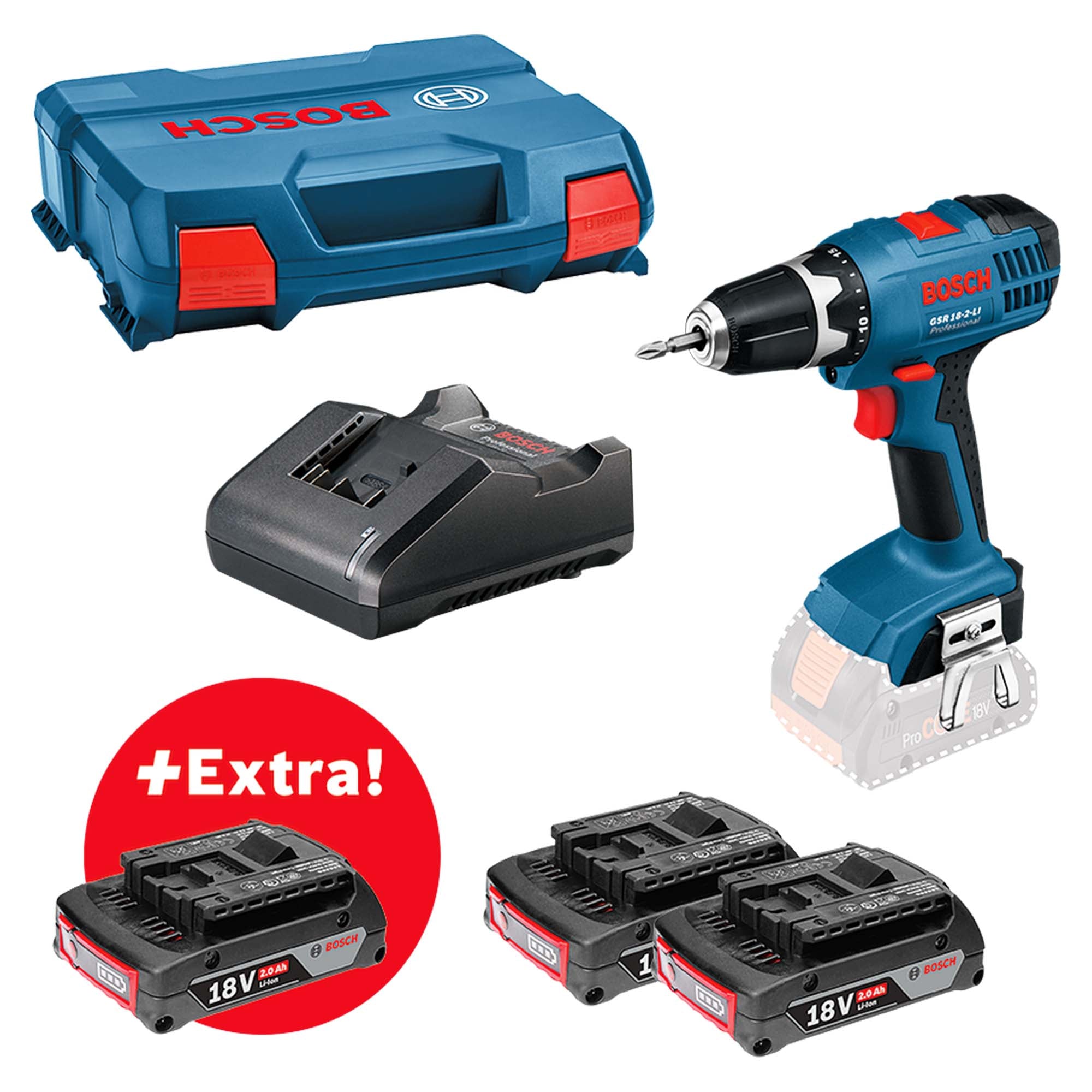 Perceuse Bosch GSR 18-2-LI 18V 2Ah