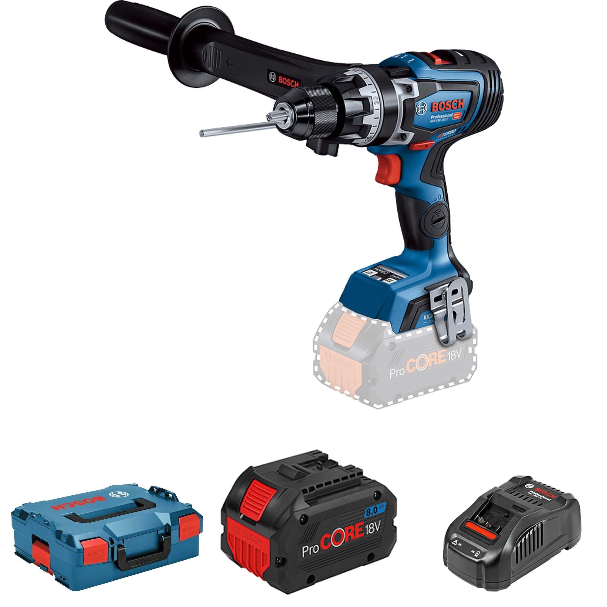 Perceuse Bosch GSB 18V-150 C 2x8Ah