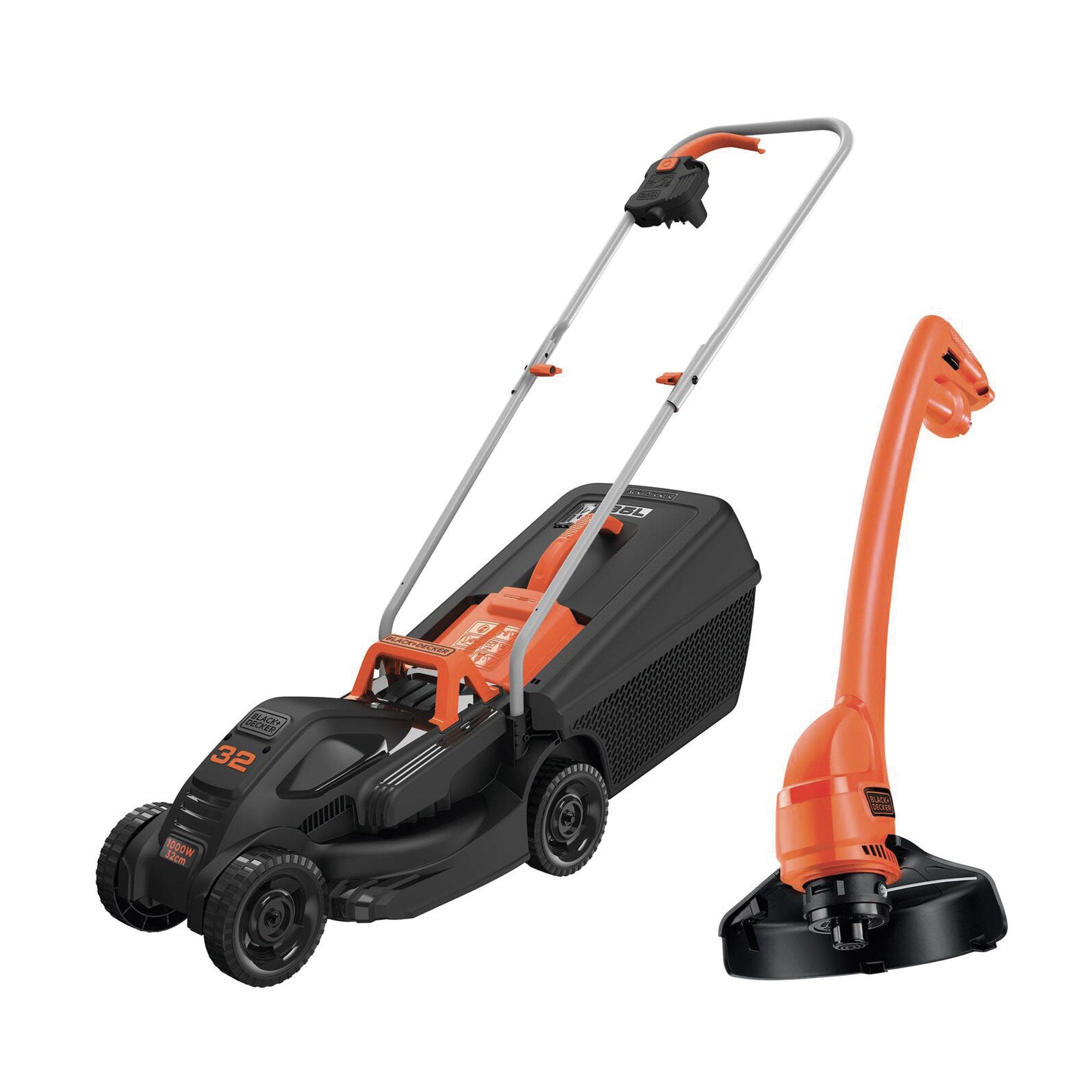 Ensemble de Coupe-bordures avec Tondeuse à gazon Black & Decker 250W/1000W