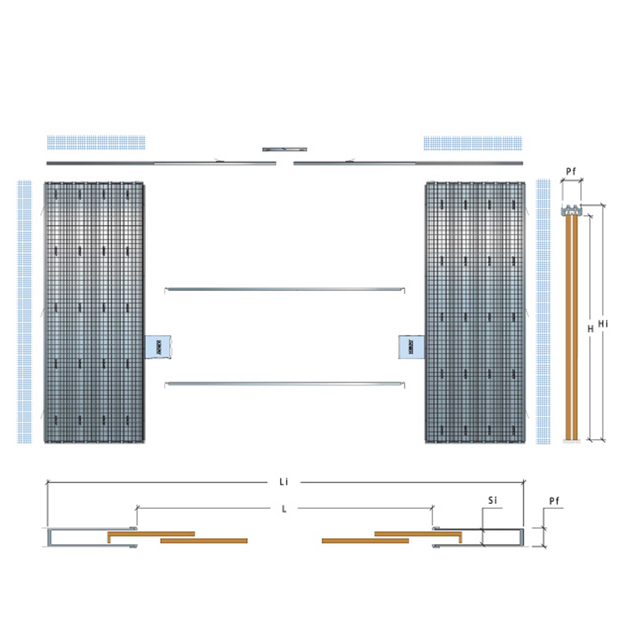 Contre-châssis Scrigno Gold Granluce Porte Double plâtre 170mm h2100