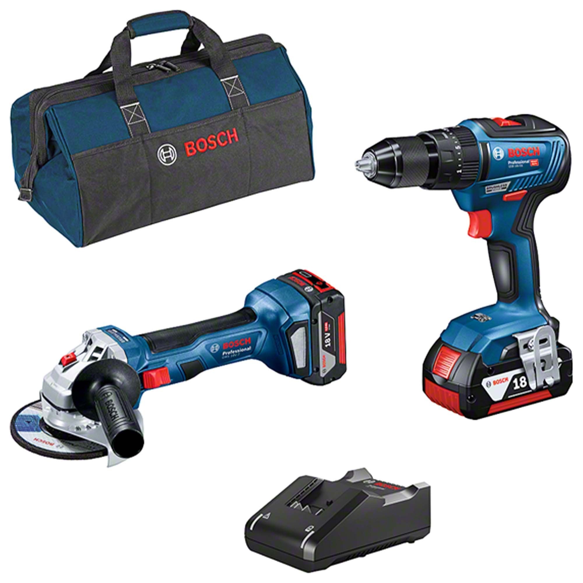 Pack Bosch GSB 18V-55 + GWS 18V-7 4Ah