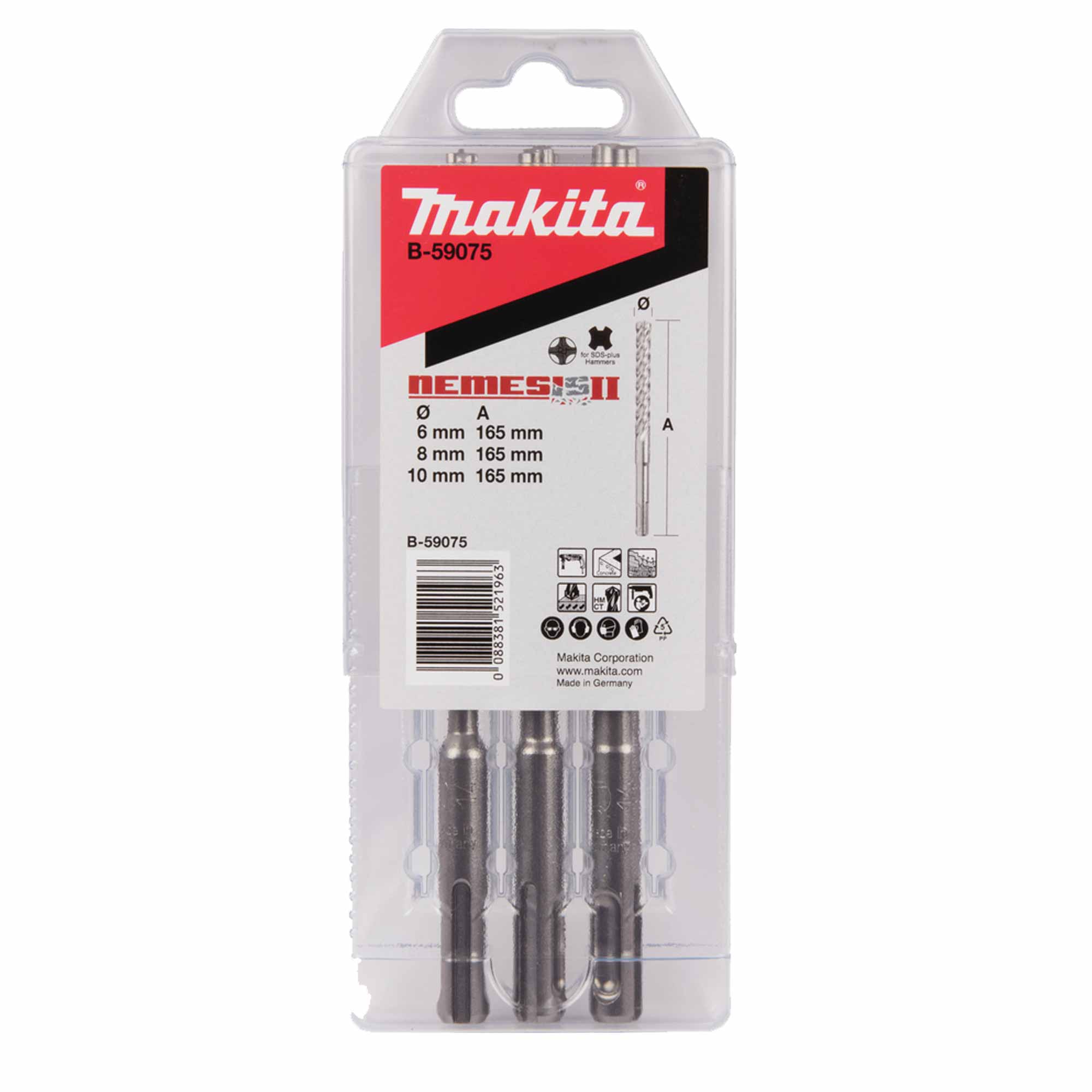 Set 3 Forets Nemesis II Makita SDS-PLUS B-59075